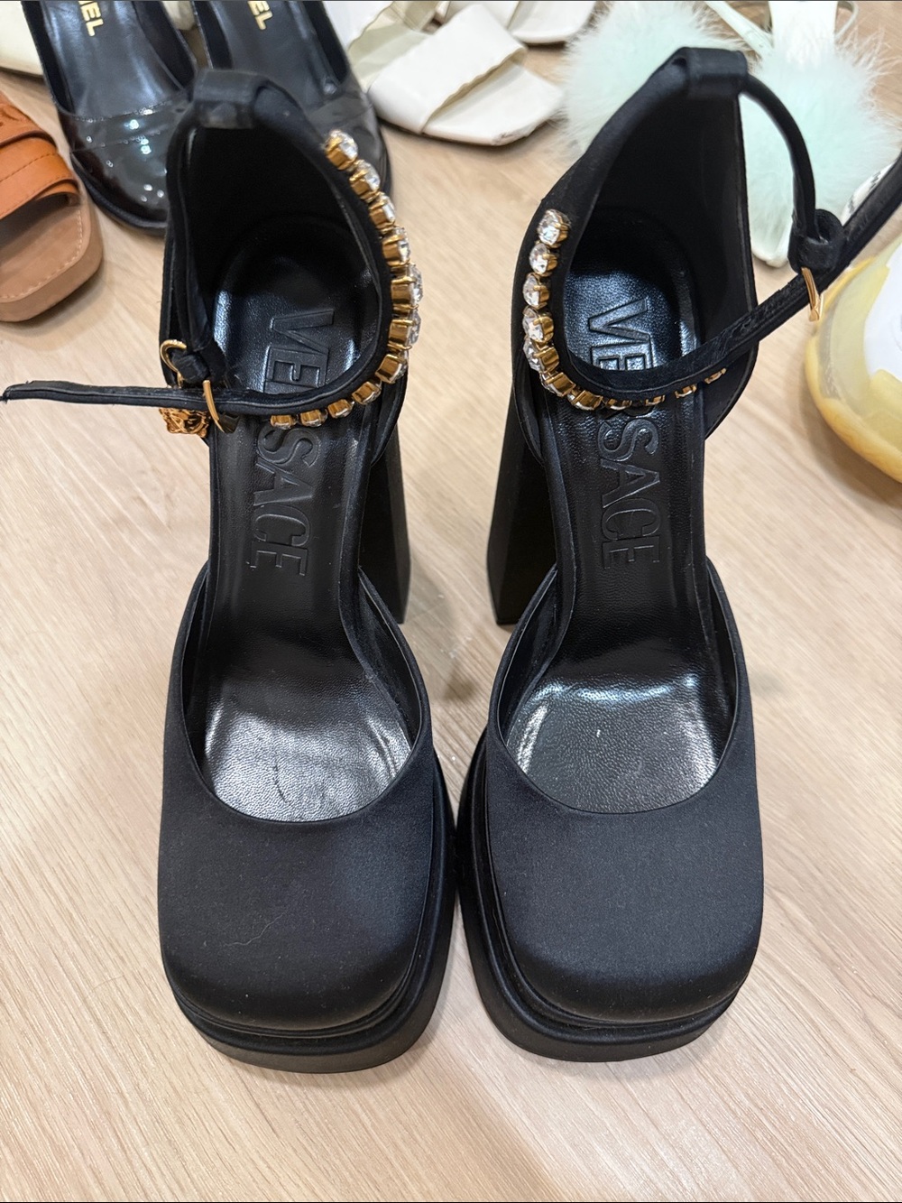Versace Medusa Platform Black Heel